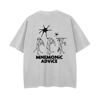 Vintage Wash Mnemonic Advice Drop Shoulder T-Shirt