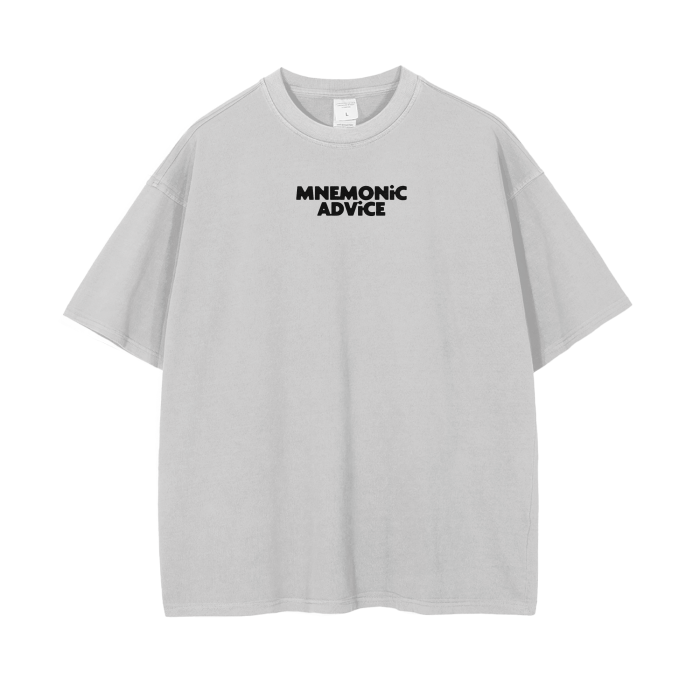 Vintage Wash Mnemonic Advice Drop Shoulder T-Shirt